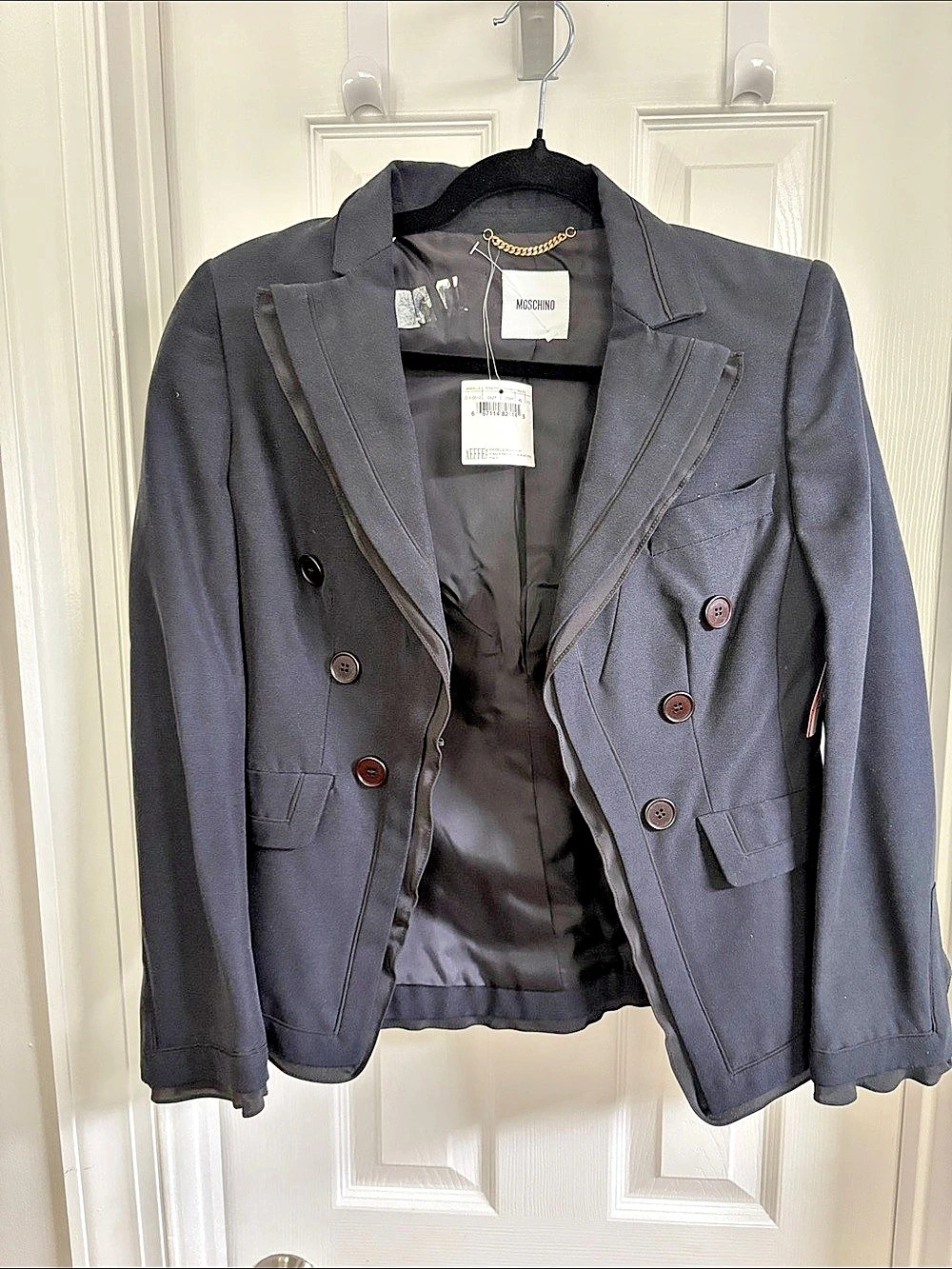 Moschino Women's Blue Double-Breasted Blazer
